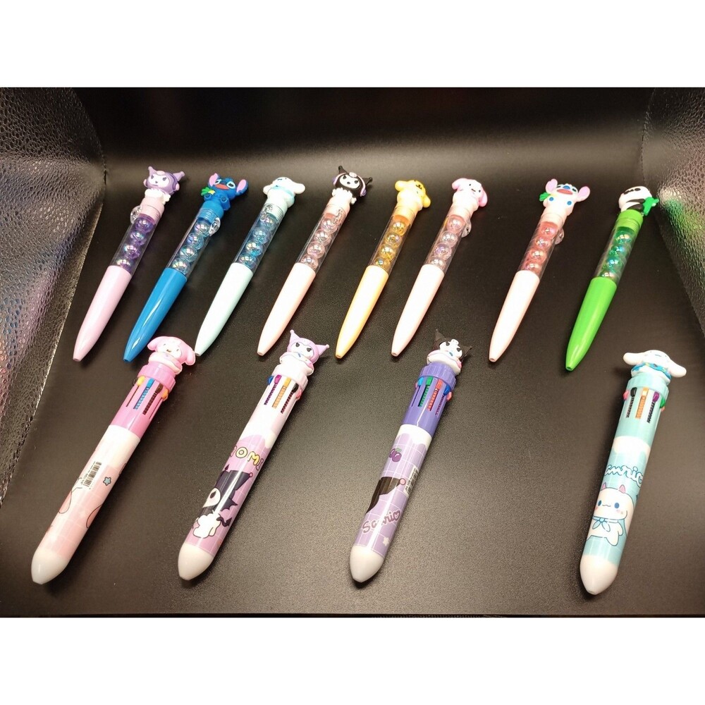 Kwaii Sanrio Pens, SIX PACK RANDOM CHARACTER PENs! 1 Ten Color Pen in Each Pack!